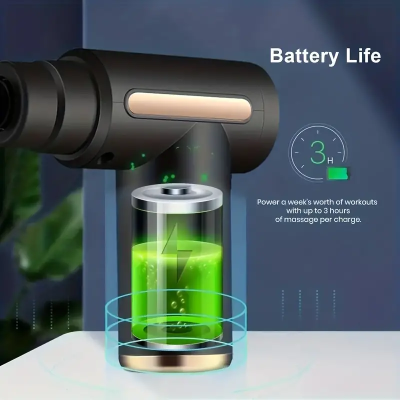Rechargeable 4-in-1 Deep Tissue Massage Gun – Portable Muscle Pain Relief with 6 Speeds for Fast Recovery! - Image 3