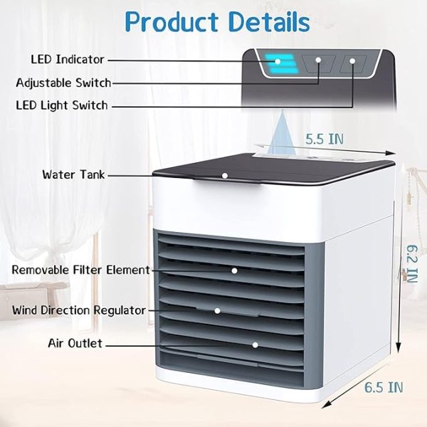 Ultra-Portable Personal Air Cooler – 2X Cooling Power with Soothing Night Light - Image 3