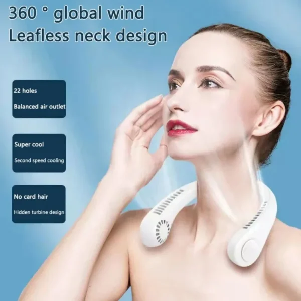 AeroFlow Pro Neck Cooler – Sleek Bladeless Design, Fast-Charging & Ergonomic Fit - Image 8