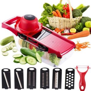 10 In 1 Mandolin Slicer Vegetable Cutter With Stainless Steel Blade - Manual Slicer, Cutter, Grater, Nicer Tool