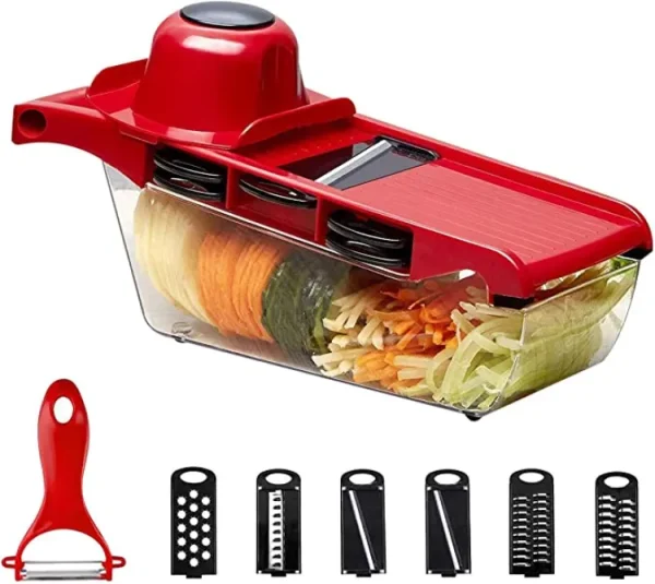 10 In 1 Mandolin Slicer Vegetable Cutter With Stainless Steel Blade - Manual Slicer, Cutter, Grater, Nicer Tool - Image 4