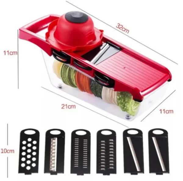 10 In 1 Mandolin Slicer Vegetable Cutter With Stainless Steel Blade - Manual Slicer, Cutter, Grater, Nicer Tool - Image 3